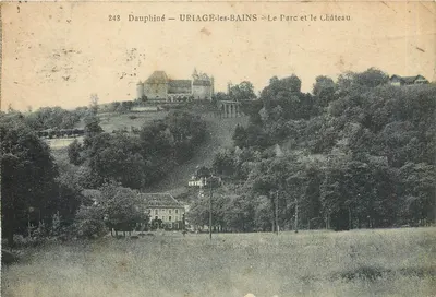 Uriage-les-Bains — A Vista do Parque e do Castelo — R. Gaude, Grenoble