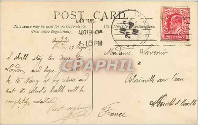 LONDRES — Pokoje Parlamentu — LL. n°6 — Rewers