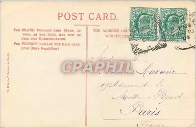 Westminster Bridge — vista do Big Ben — J. H. R. & Co. Printed in Berlin — Verso