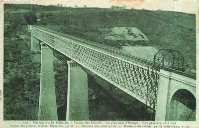 Vallée de la Sicoule — Viaduc des FADES — Le plus haut d'Europe — Vue générale côté Sud