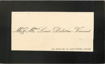 Sr. e Sra. Louis Delattre-Vincent — endereço em Lille