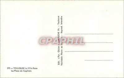 Toulouse — Place do Capitole — Editor Océan, n° 375 — Verso