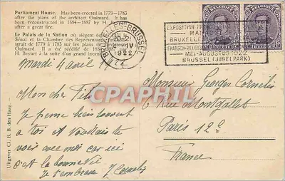 Bruxelas - Palácio da Nação — editor Uligver CI, n° 8 — Verso