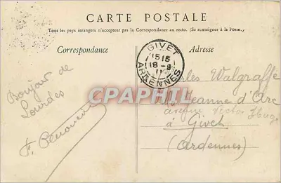 LOURDES — Bazylika i widok na góry. — Wydawnictwo F. V. — Rewers