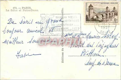 Paryż — La Seine i Notre-Dame — Éditions des Vœux — Rewers
