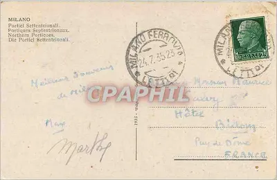 Milano - Portici Settentrionali — wydawca nieznany, numer serii nieczytelny — Rewers