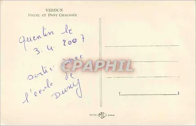 Verdún — Puerta y Puente Chaussée — Edición M.L. Verdún — Reverso