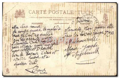 Jovem mulher no jardim — O. Richter — edição Tuck — Verso