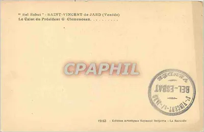 Kapelusz stylu kaloty — Saint-Vincent-de-Jard (Vendée) — Wydawnictwo Artystyczne Raymond Bergevin — Rewers