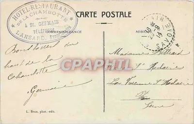 AIX-les-BAINS — Panorama Jeziora Bourget, widok z Chambotte — Lansard, właściciel. — Rewers