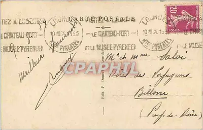 LOURDES - Widok na Bazylikę z Zamku Fort - P.D. n°39 — Rewers