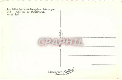 Castelo de Tournoel — visto do sul — Edição d'Art André, Grenoble — Verso