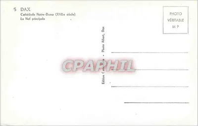 Dax — Katedra Najświętszej Maryi Panny (XVII wiek) — Główny przejazd — Wydawnictwo Albert, Dax — Rewers
