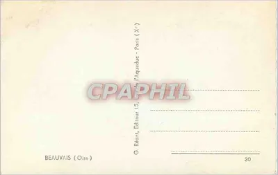 Beauvais — vista de la estatua de la Santa Inés, del jardín, de la catedral y del paisaje — G. Réant, Editor, Beauvais (Oise) — Reverso