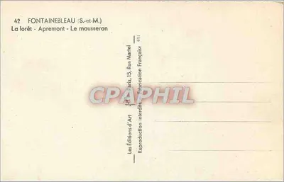 Fontainebleau (S.-et-M.) — A Floresta - Apremont - O Mousseron — Les Éditions d'Art — Verso
