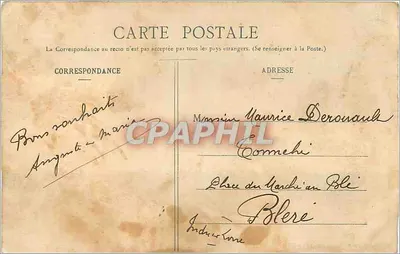Conlie (Sarthe) - Escola e Grande-Rue — Léon Besnardeau, editora, Sillé - 1905 — Verso