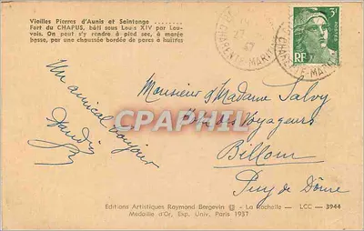 Fort Chapus — Stare kamienie Aunis i Saintonge — Wydawnictwo Artystyczne Raymond Bergevin — Rewers