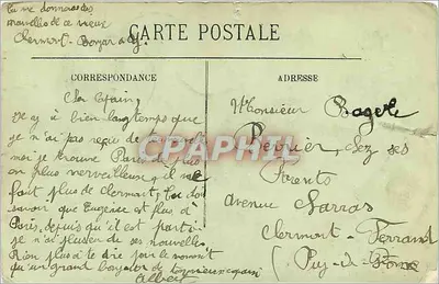 Bilhete postal antigo Paris O Hotel de Ville e o Pont d'Arcole — Verso