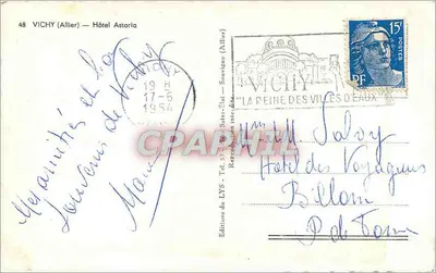 Hotel Astoria — Vichy (Allier) — Éditions du LYS — Verso