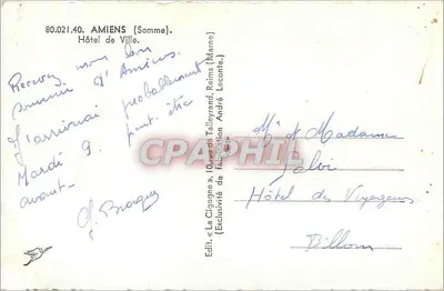 Amiens (Somme) — Hotel de Ville — Wyd. « La Cigogne » — Rewers