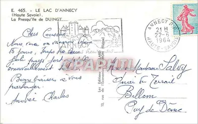 Lago d'Annecy — A Península de Duingt — Les Éditions Billiard — Verso