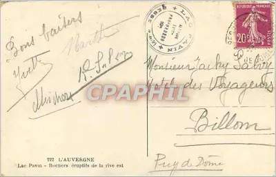 Jezioro Pavin — Eruptywny skałki brzegu wschodniego — G.d'O. — Rewers