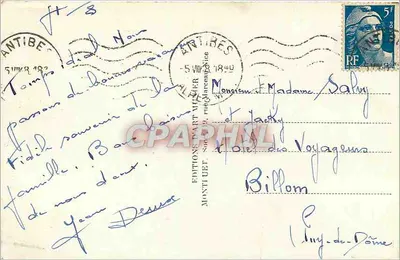 Antibes — Os Velhos Muros — Munier — Verso
