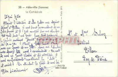 Abbeville (Somme) — A Catedral — G. Reant, Editor, Paris — Verso