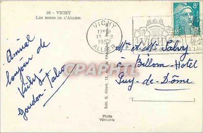 Brzegi rzeki Aillier — Vichy — Photo Véritable — Rewers