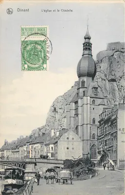 Dinant — A Igreja e a Cidadela — Nels, Bruxelas, Série Dinant No. 135.