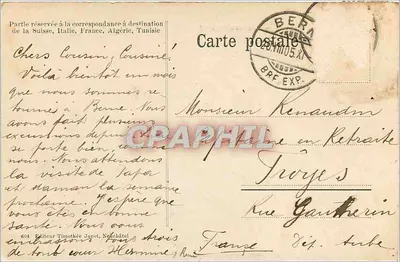 Bern — Vista geral — Editor Timothée Jacot, Neschâtel — Verso