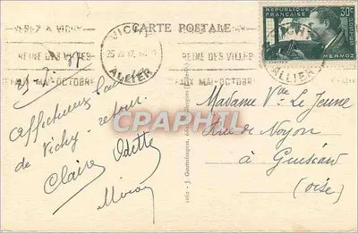 Clermont-Ferrand — Rue des Gras e a Catedral — J. Goutteingues, n°1662 — Verso