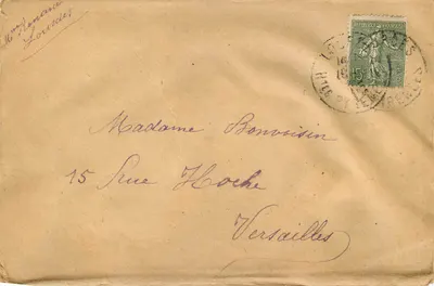 Versailles — Envelope destinado a Madame Bonoisoin — Selos 15c República Francesa