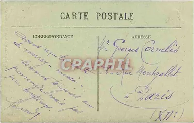 Puy-de-Dôme — Châtel-Guyon — Paisagem tirada dos grandes rochedos da Montanha « Le Chalussét », embaixo, o Grande Hotel do Parc — Verso