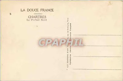 Chartres — Portaal Północne — Wydawnictwo Art Yachting, Paryż — Rewers