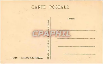 Laon — Zespół Katedry — Wyd. B. Nougardès i H. Saissions — Rewers