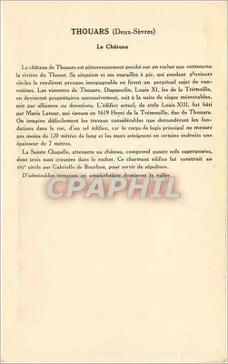 Thouars (Deux-Sèvres) — Le Château — Kolekcja Pautanberge, 7. seria — Rewers