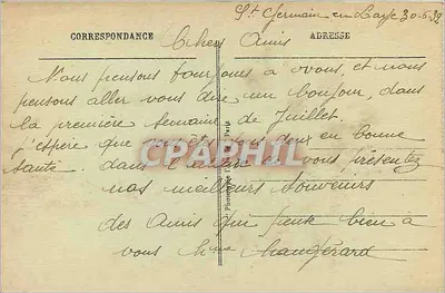 St-GERMAIN-en-LAYE - Widok zamku i stacji kolejowej z parteru — Wydawca nieznany, nr 48 — Rewers
