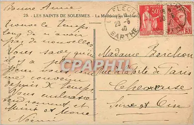 Madeleine przy grobie — Święci z Solesmes — Wydawca: M. de Rieux, n°25 — Rewers