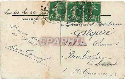 Lourdes — Procesja na drodze krzyżowej — Stara pocztówka n°277 — Rewers