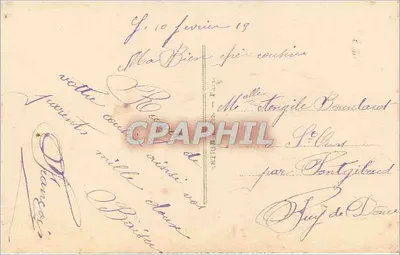 Żołnierz i dziewczyna — scenka miłosna — La Favorite n°2581s — Rewers