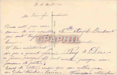 Là-bas ! — Scena romantyczna z parą i domem przy brzegu rzeki — La Favorite, n°2479/5, Paryż — Rewers