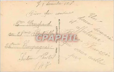 De toda minha mente! — Carta postal sentimental com casal em um quadro — editor La Favorète, n° 2568/s — Verso
