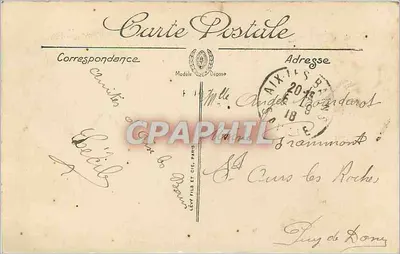 Aix-les-Bains — Vista generale e il Lago del Bourget — Lévy Fils et Cie, Parigi — Verso