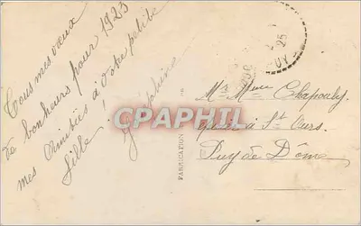 Igreja nevada — Carta de vésperas para o ano de 1901 — DÉDÉ PARIS 1081 — Verso