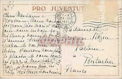 PONTARLIER — Cena invernal com multidão — Editor PRO JUVENTUT — Verso