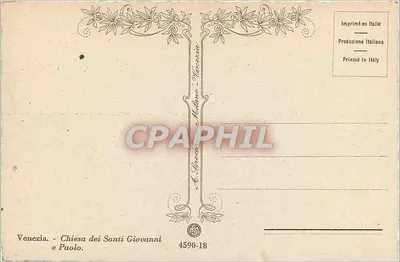 Wenecja — Kościół Świętych Janusza i Pawła — wydawca E. Brocaccia, Mediolan, n° 4590-18 — Rewers