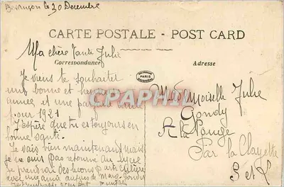 Buquê de violetas e de mimosa — Boa Ano — Laerdensia, n° 608 — Verso