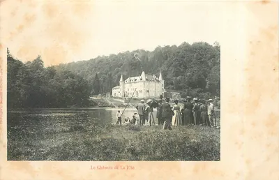 O Castelo de La Flie — Vista do castelo e de seus arredores — Fototipia A. Bergaud & Cie, Sanny