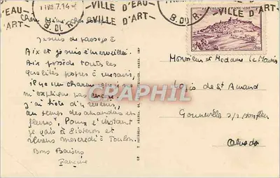 Aix-en-Provence — Hotel d'Espagnet, Cours Mirabeau — Porta Velha com Cariatides — LL. n°67 — Verso